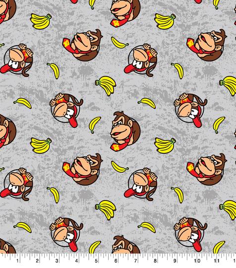 Nintendo Donkey Kong Diddy Badges Cotton Fabric in Gray | 43″ | Michaels® Nintendo Donkey Kong Diddy Badges Cotton Fabric in Gray | 43″ | Michaels®